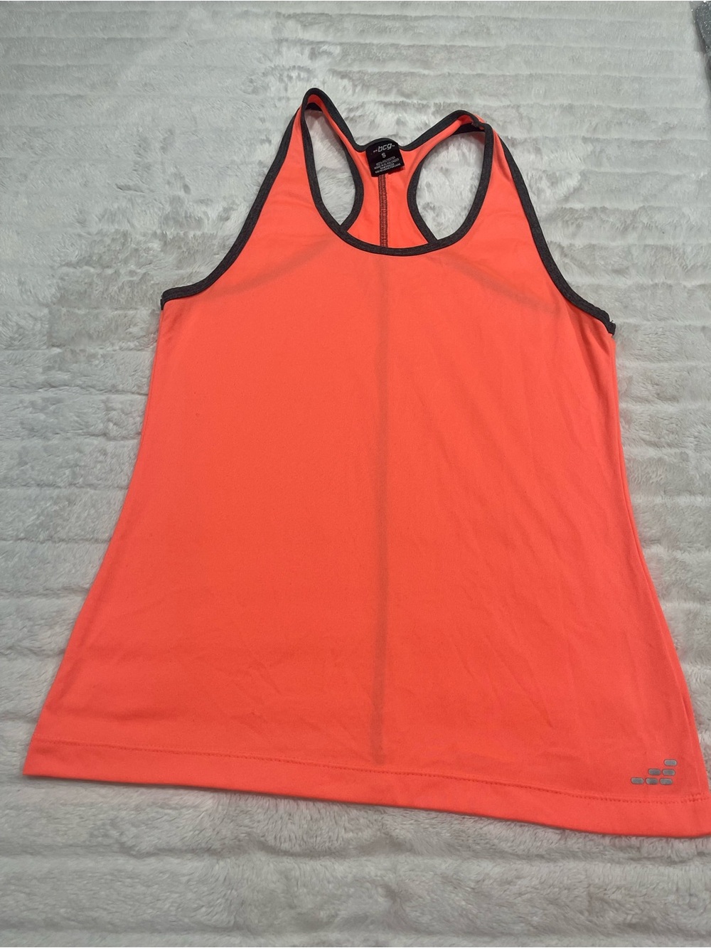 Sport Racerback Tank Top - Coral with Black Trim